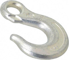 CM - 5,400 Lb Capacity, Chain Grade 43, Carbon Steel Eye Hook - 3-1/4" Reach, 11/16" Eye ID, 3/8" Chain Diam - Caliber Tooling