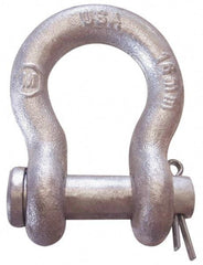 CM - 5/8" Nominal Chain Size, 3 Ton Carbon Steel Loose Anchor Shackle - 5/8" Diam, 3/4" Pin Diam, 2-7/16" High x 1-1/16" Wide Inside Jaw, 1-9/16" Inside Width, 1-7/16" Max Body Thickness - Caliber Tooling