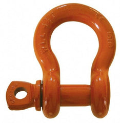 CM - 2" Nominal Chain Size, 43 Ton Alloy Steel Screw Anchor Shackle - 2" Diam, 2-1/4" Pin Diam, 7-3/4" High x 3-1/4" Wide Inside Jaw, 5-3/4" Inside Width, 4-7/8" Max Body Thickness - Caliber Tooling