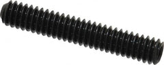 Unbrako - 1/4-20 UNC, 1-1/2" OAL, Cup Point Set Screw - Grade 8 Alloy Steel, 1/8" Key - Caliber Tooling