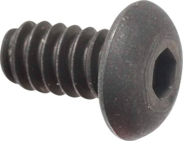 Unbrako - #6-32 UNC Hex Socket Drive, Button Screw - Alloy Steel, Black Oxide Finish, 1/4" Length Under Head - Caliber Tooling