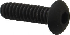 Unbrako - #6-32 UNC Hex Socket Drive, Button Screw - Alloy Steel, Black Oxide Finish, 1/2" Length Under Head - Caliber Tooling