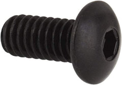 Unbrako - #8-32 UNC Hex Socket Drive, Button Screw - Alloy Steel, Black Oxide Finish, 3/8" Length Under Head - Caliber Tooling