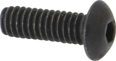 Unbrako - #8-32 UNC Hex Socket Drive, Button Screw - Alloy Steel, Black Oxide Finish, 1/2" Length Under Head - Caliber Tooling