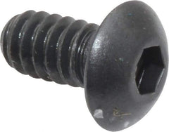 Unbrako - #10-24 UNC Hex Socket Drive, Button Screw - Alloy Steel, Black Oxide Finish, 3/8" Length Under Head - Caliber Tooling