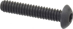 Unbrako - #10-24 UNC Hex Socket Drive, Button Screw - Alloy Steel, Black Oxide Finish, 1" Length Under Head - Caliber Tooling