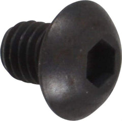 Unbrako - #10-32 UNF Hex Socket Drive, Button Screw - Alloy Steel, Black Oxide Finish, 1/4" Length Under Head - Caliber Tooling