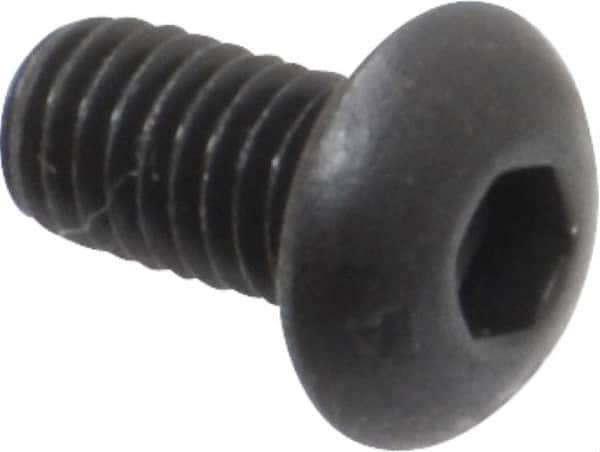 Unbrako - #10-32 UNF Hex Socket Drive, Button Screw - Alloy Steel, Black Oxide Finish, 3/8" Length Under Head - Caliber Tooling