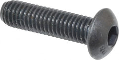 Unbrako - #10-32 UNF Hex Socket Drive, Button Screw - Alloy Steel, Black Oxide Finish, 3/4" Length Under Head - Caliber Tooling