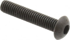 Unbrako - #10-32 UNF Hex Socket Drive, Button Screw - Alloy Steel, Black Oxide Finish, 1" Length Under Head - Caliber Tooling