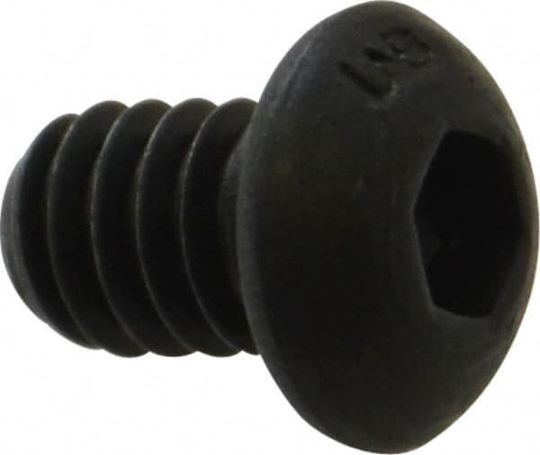 Unbrako - 1/4-20 UNC Hex Socket Drive, Button Screw - Alloy Steel, Black Oxide Finish, 3/8" Length Under Head - Caliber Tooling