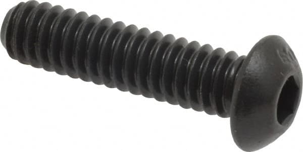 Unbrako - 1/4-20 UNC Hex Socket Drive, Button Screw - Alloy Steel, Black Oxide Finish, 1" Length Under Head - Caliber Tooling