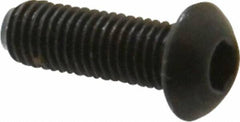 Unbrako - 1/4-28 UNF Hex Socket Drive, Button Screw - Alloy Steel, Black Oxide Finish, 3/4" Length Under Head - Caliber Tooling