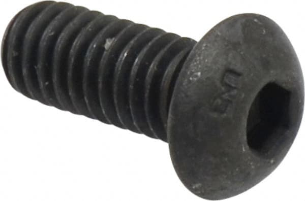 Unbrako - 5/16-18 UNC Hex Socket Drive, Button Screw - Alloy Steel, Black Oxide Finish, 3/4" Length Under Head - Caliber Tooling