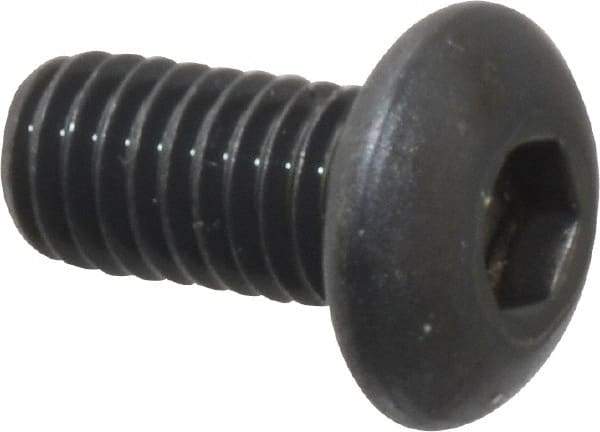 Unbrako - M3x0.50 Metric Coarse Hex Socket Drive, Button Screw - Alloy Steel, Black Oxide Finish, 6mm Length Under Head - Caliber Tooling