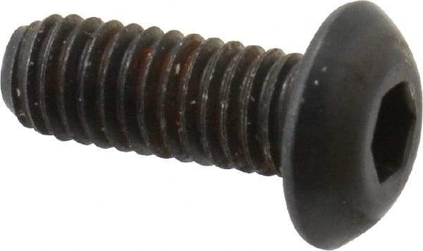 Unbrako - M3x0.50 Metric Coarse Hex Socket Drive, Button Screw - Alloy Steel, Black Oxide Finish, 8mm Length Under Head - Caliber Tooling