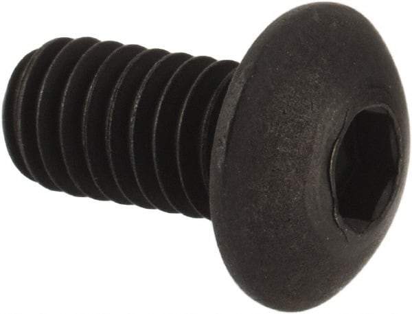 Unbrako - M4x0.70 Metric Coarse Hex Socket Drive, Button Screw - Alloy Steel, Black Oxide Finish, 8mm Length Under Head - Caliber Tooling