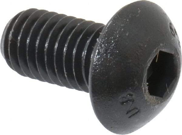 Unbrako - M5x0.80 Metric Coarse Hex Socket Drive, Button Screw - Alloy Steel, Black Oxide Finish, 10mm Length Under Head - Caliber Tooling