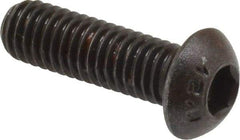 Unbrako - M6x1.00 Metric Coarse Hex Socket Drive, Button Screw - Alloy Steel, Black Oxide Finish, 20mm Length Under Head - Caliber Tooling