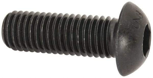 Unbrako - M12x1.75 Metric Coarse Hex Socket Drive, Button Screw - Alloy Steel, Black Oxide Finish, 35mm Length Under Head - Caliber Tooling