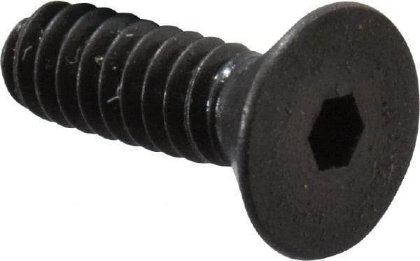 Unbrako - #4-40 UNC Hex Socket Drive, 82° Flat Screw - Alloy Steel, Black Oxide Finish, 3/8" OAL - Caliber Tooling