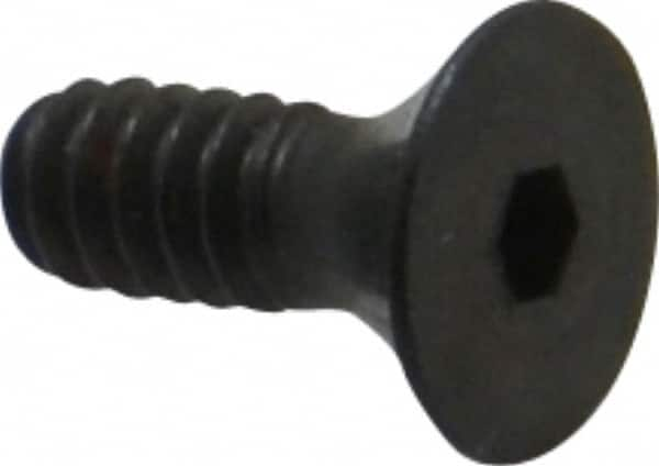 Unbrako - #6-32 UNC Hex Socket Drive, 82° Flat Screw - Alloy Steel, Black Oxide Finish, 3/8" OAL - Caliber Tooling