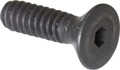 Unbrako - #6-32 UNC Hex Socket Drive, 82° Flat Screw - Alloy Steel, Black Oxide Finish, 1/2" OAL - Caliber Tooling