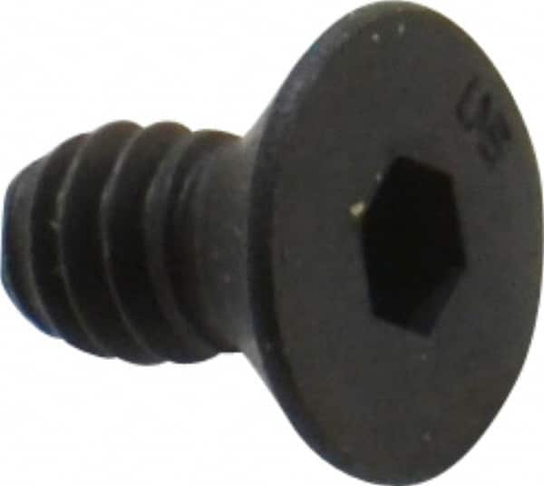 Unbrako - #10-24 UNC Hex Socket Drive, 82° Flat Screw - Alloy Steel, Black Oxide Finish, 3/8" OAL - Caliber Tooling