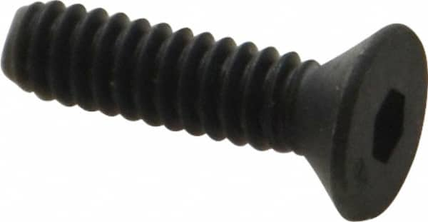 Unbrako - #10-24 UNC Hex Socket Drive, 82° Flat Screw - Alloy Steel, Black Oxide Finish, 3/4" OAL - Caliber Tooling