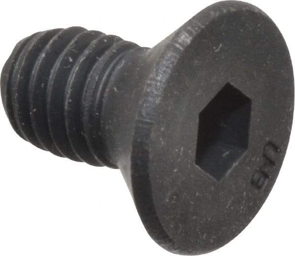 Unbrako - #10-32 UNF Hex Socket Drive, 82° Flat Screw - Alloy Steel, Black Oxide Finish, 3/8" OAL - Caliber Tooling