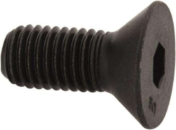 Unbrako - 1/4-28 UNF Hex Socket Drive, 82° Flat Screw - Alloy Steel, Black Oxide Finish, 5/8" OAL - Caliber Tooling