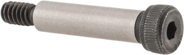 Unbrako - 1/4" Shoulder Diam x 1" Shoulder Length, #10-24 UNC, Hex Socket Shoulder Screw - 8 Alloy Steel, 0.357 to 3/8" Head Diam - Caliber Tooling