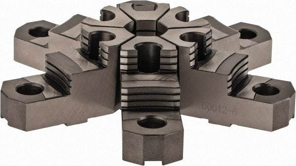 Buck Chuck Company - 12" Max Chuck Diam Compatibility, Steel Tongue & Groove Hard Lathe Top Jaws - 2" High - Caliber Tooling