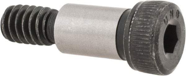 Unbrako - 5/16" Shoulder Diam x 1/2" Shoulder Length, 1/4-20 UNC, Hex Socket Shoulder Screw - 8 Alloy Steel, 0.419 to 0.438" Head Diam - Caliber Tooling