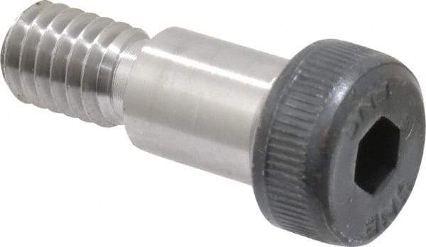 Unbrako - 3/8 x 1/2" Shoulder Diam x Length, 5/16-18, Shoulder Screw - 0.24 to 0.25" Head Height, 0.543 to 0.562" Head Diam, Grade 8 Alloy Steel, 3/16" Hex Socket Drive - Caliber Tooling