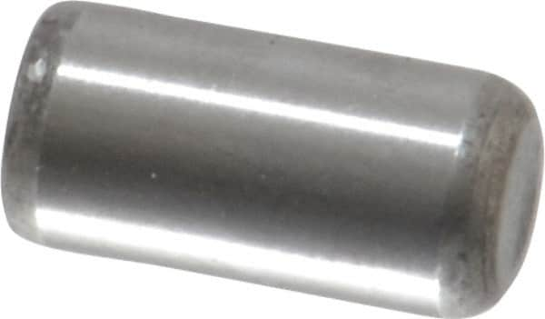 Unbrako - 1/4" Diam x 1/2" Pin Length Grade 8 Alloy Steel Oversized Dowel Pin - C 60 (Surface) & C 50-58 Hardness, 7,370 Lb Breaking Strength, 1 Beveled & 1 Rounded End - Caliber Tooling