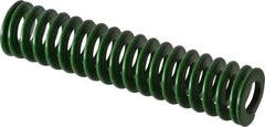 Associated Spring Raymond - 20mm Hole Diam, 10mm Rod Diam, 3-1/2" Free Length, Green Die Spring - 490 N Max Deflection, 35mm Max Deflection, Light Duty, Chromium Alloy Steel - Caliber Tooling