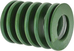 Associated Spring Raymond - 50mm Hole Diam, 25mm Rod Diam, 2-1/2" Free Length, Green Die Spring - 3900 N Max Deflection, 25mm Max Deflection, Light Duty, Chromium Alloy Steel - Caliber Tooling