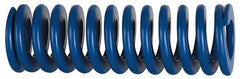 Associated Spring Raymond - 25mm Hole Diam, 12.5mm Rod Diam, 8" Free Length, Blue Die Spring - 1200.8 N Max Deflection, 76mm Max Deflection, Medium Duty, Chromium Alloy Steel - Caliber Tooling