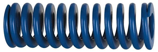 Associated Spring Raymond - 63mm Hole Diam, 38mm Rod Diam, 4-1/2" Free Length, Blue Die Spring - 8041 N Max Deflection, 43mm Max Deflection, Medium Duty, Chromium Alloy Steel - Caliber Tooling