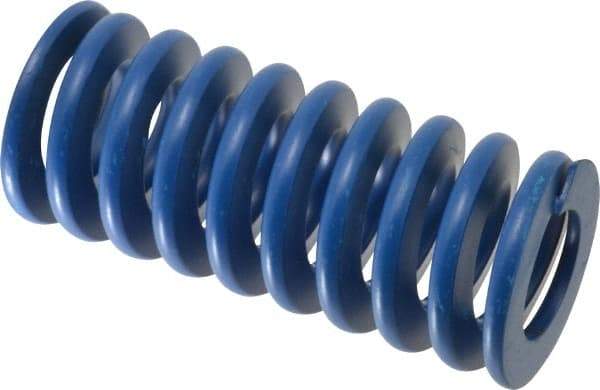 Associated Spring Raymond - 50mm Hole Diam, 25mm Rod Diam, 4-1/2" Free Length, Blue Die Spring - 4558 N Max Deflection, 43mm Max Deflection, Medium Duty, Chromium Alloy Steel - Caliber Tooling