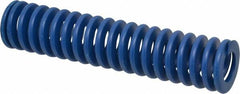 Associated Spring Raymond - 50mm Hole Diam, 25mm Rod Diam, 9" Free Length, Blue Die Spring - 4377.3999 N Max Deflection, 86mm Max Deflection, Medium Duty, Chromium Alloy Steel - Caliber Tooling