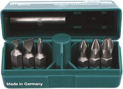 Wiha - 6 Piece, 1/4" Drive Screwdriver Insert Bit Set - #0 to #3 Phillips, 4.5 & 6mm Slotted - Caliber Tooling