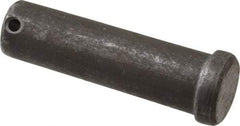 Made in USA - 1" Pin Diam, 3-1/2" OAL, Standard Clevis Pin - 13/64" Hole, 3-19/64" Usable Length, Uncoated Steel - Caliber Tooling