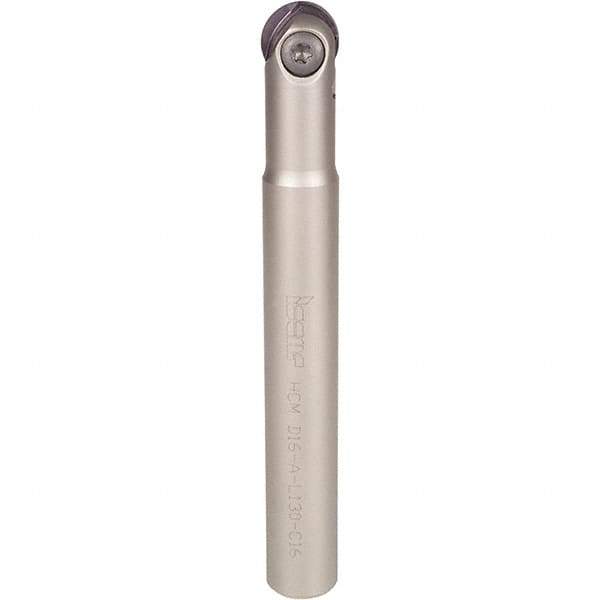 Iscar - 5/8" Cut Diam, 1" Shank Diam, 6.7" OAL, Indexable Ball Nose End Mill - 2.4" Head Length, Straight Shank, HCM D.62 Toolholder, HBF-QF, HBR-QF, HCD-QF, HCR Insert - Caliber Tooling