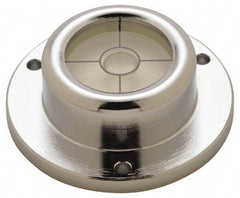 Geier & Bluhm, Inc. - 1-3/4 Inch Base Diameter x 0.63 Inch Overall Height, 1 Circle, Brass Bull's Eye Circular Level - 0.315 Inch Vial Diameter, 13/16 Inch Inner Diameter, 0.12 Inch Mounting Hole Diameter, 0.1 Inch Sensitivity, -40 to 160°F, Cross Lines - Caliber Tooling