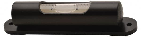 Geier & Bluhm, Inc. - 3-3/8 Inch Long, Horizontal, Brass, Plate Mounting Tubular and Pocket Level - 2 mm Sensitivity, 3/4 Inch High/Diameter, Black Lacquer, 1 Vial - Caliber Tooling