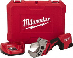 Milwaukee Tool - 2" Pipe Capacity, M12 PVC Shear - Cuts Flexible Rubber, PVC, Plastic - Caliber Tooling