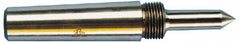 Riten - 1/2" Head Diam, Carbide-Tipped Steel Long Point Solid Dead Center - 3MT Morse Taper, 1/2" Point Diam, 2" Point Length, 2-5/8" OAL - Caliber Tooling