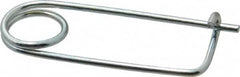 Made in USA - 1-11/16" Usable Length Spring Steel Standard Safety Pin - 2-3/4" OAL, 0.091" Wire Diam, 5/8" Inside Clearance, Zinc-Plated - Caliber Tooling